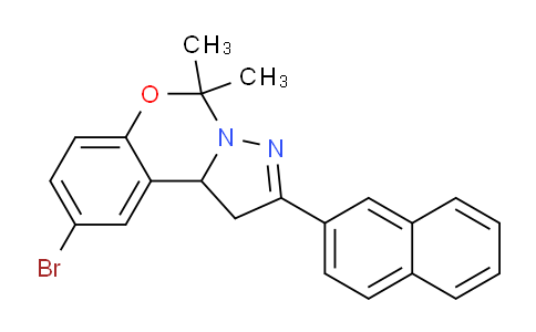 CAS No. 303059-88-3, 9-Bromo-5,5-dimethyl-2-(naphthalen-2-yl)-5,10b-dihydro-1H-benzo[e]pyrazolo[1,5-c][1,3]oxazine