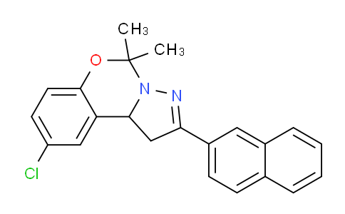 CAS No. 303059-87-2, 9-Chloro-5,5-dimethyl-2-(naphthalen-2-yl)-5,10b-dihydro-1H-benzo[e]pyrazolo[1,5-c][1,3]oxazine