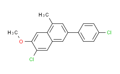 CAS No. 55614-40-9, 6-Chloro-3-(4-chlorophenyl)-7-methoxy-1-methylnaphthalene