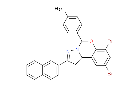 CAS No. 763110-08-3, 7,9-Dibromo-2-(naphthalen-2-yl)-5-(p-tolyl)-5,10b-dihydro-1H-benzo[e]pyrazolo[1,5-c][1,3]oxazine