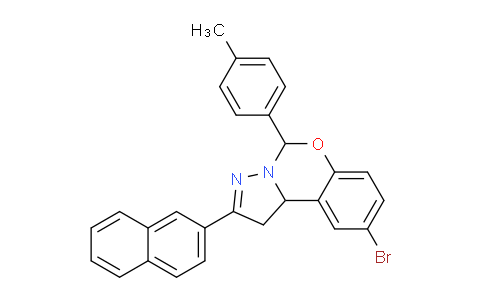 CAS No. 303060-20-0, 9-Bromo-2-(naphthalen-2-yl)-5-(p-tolyl)-5,10b-dihydro-1H-benzo[e]pyrazolo[1,5-c][1,3]oxazine