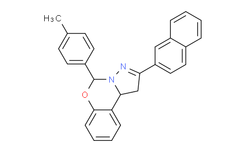 CAS No. 303060-03-9, 2-(Naphthalen-2-yl)-5-(p-tolyl)-5,10b-dihydro-1H-benzo[e]pyrazolo[1,5-c][1,3]oxazine