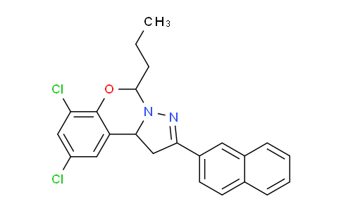 CAS No. 303059-84-9, 7,9-Dichloro-2-(naphthalen-2-yl)-5-propyl-5,10b-dihydro-1H-benzo[e]pyrazolo[1,5-c][1,3]oxazine