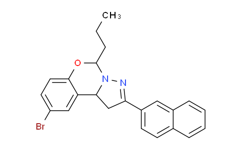 CAS No. 303059-83-8, 9-Bromo-2-(naphthalen-2-yl)-5-propyl-5,10b-dihydro-1H-benzo[e]pyrazolo[1,5-c][1,3]oxazine