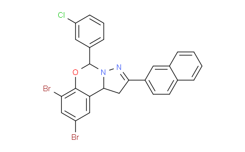 CAS No. 763110-03-8, 7,9-Dibromo-5-(3-chlorophenyl)-2-(naphthalen-2-yl)-5,10b-dihydro-1H-benzo[e]pyrazolo[1,5-c][1,3]oxazine