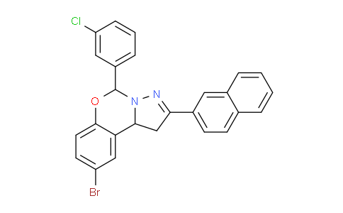 CAS No. 303060-15-3, 9-Bromo-5-(3-chlorophenyl)-2-(naphthalen-2-yl)-5,10b-dihydro-1H-benzo[e]pyrazolo[1,5-c][1,3]oxazine