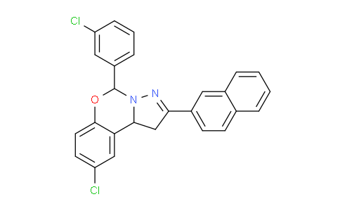 CAS No. 303060-58-4, 9-Chloro-5-(3-chlorophenyl)-2-(naphthalen-2-yl)-5,10b-dihydro-1H-benzo[e]pyrazolo[1,5-c][1,3]oxazine
