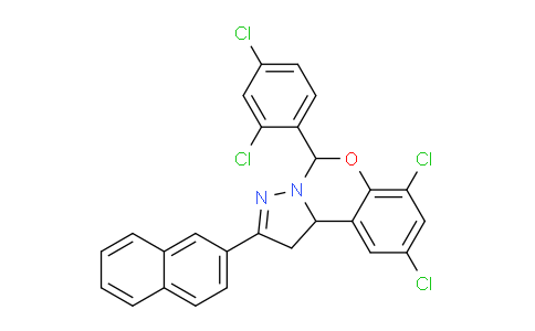 CAS No. 303060-37-9, 7,9-Dichloro-5-(2,4-dichlorophenyl)-2-(naphthalen-2-yl)-5,10b-dihydro-1H-benzo[e]pyrazolo[1,5-c][1,3]oxazine