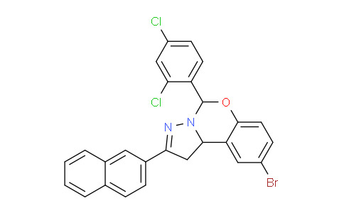 CAS No. 303060-17-5, 9-Bromo-5-(2,4-dichlorophenyl)-2-(naphthalen-2-yl)-5,10b-dihydro-1H-benzo[e]pyrazolo[1,5-c][1,3]oxazine