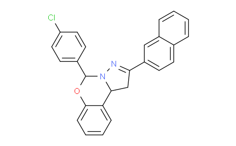 CAS No. 303060-46-0, 5-(4-Chlorophenyl)-2-(naphthalen-2-yl)-5,10b-dihydro-1H-benzo[e]pyrazolo[1,5-c][1,3]oxazine