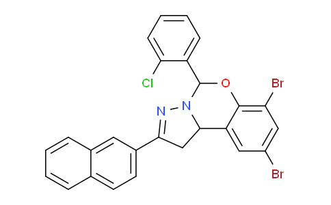 CAS No. 763110-07-2, 7,9-Dibromo-5-(2-chlorophenyl)-2-(naphthalen-2-yl)-5,10b-dihydro-1H-benzo[e]pyrazolo[1,5-c][1,3]oxazine