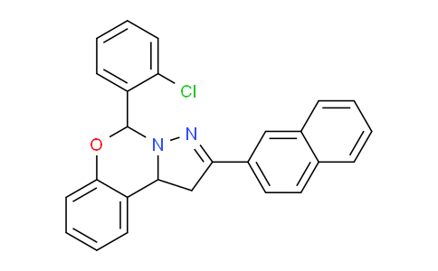 CAS No. 303104-43-0, 5-(2-Chlorophenyl)-2-(naphthalen-2-yl)-5,10b-dihydro-1H-benzo[e]pyrazolo[1,5-c][1,3]oxazine