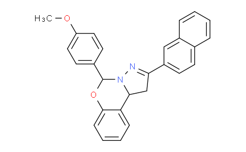CAS No. 303060-04-0, 5-(4-Methoxyphenyl)-2-(naphthalen-2-yl)-5,10b-dihydro-1H-benzo[e]pyrazolo[1,5-c][1,3]oxazine