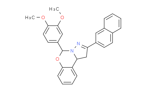 CAS No. 303060-05-1, 5-(3,4-Dimethoxyphenyl)-2-(naphthalen-2-yl)-5,10b-dihydro-1H-benzo[e]pyrazolo[1,5-c][1,3]oxazine