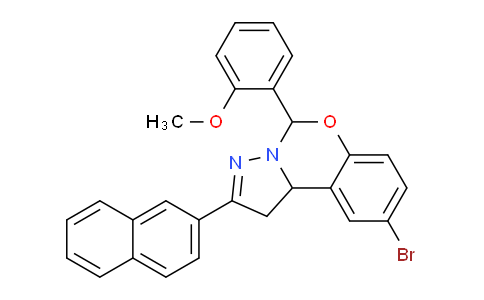 CAS No. 303095-31-0, 9-Bromo-5-(2-methoxyphenyl)-2-(naphthalen-2-yl)-5,10b-dihydro-1H-benzo[e]pyrazolo[1,5-c][1,3]oxazine