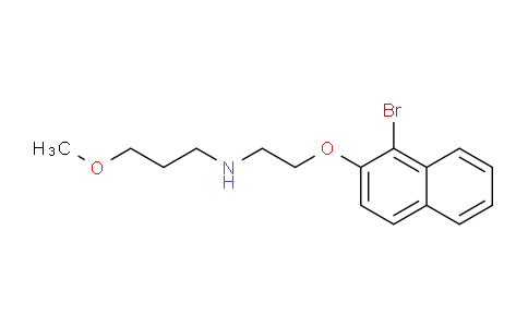 CAS No. 435284-61-0, N-(2-((1-Bromonaphthalen-2-yl)oxy)ethyl)-3-methoxypropan-1-amine