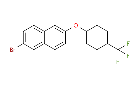 CAS No. 1225357-08-3, 2-Bromo-6-((4-(trifluoromethyl)cyclohexyl)oxy)naphthalene