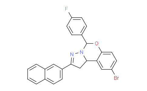 CAS No. 303060-11-9, 9-Bromo-5-(4-fluorophenyl)-2-(naphthalen-2-yl)-5,10b-dihydro-1H-benzo[e]pyrazolo[1,5-c][1,3]oxazine