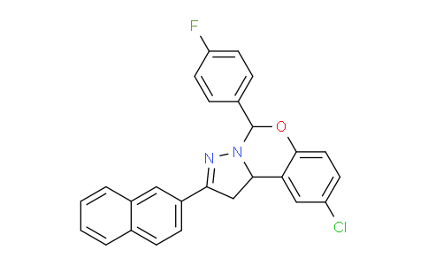CAS No. 303060-29-9, 9-Chloro-5-(4-fluorophenyl)-2-(naphthalen-2-yl)-5,10b-dihydro-1H-benzo[e]pyrazolo[1,5-c][1,3]oxazine