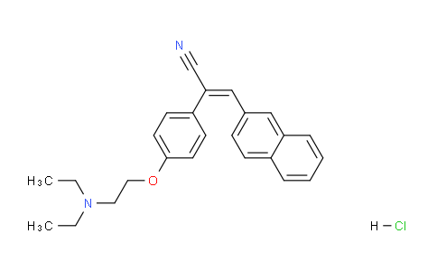 CAS No. 2087-38-9, 2-(4-(2-(Diethylamino)ethoxy)phenyl)-3-(naphthalen-2-yl)acrylonitrile hydrochloride