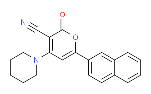 CAS No. 518308-80-0, 6-(Naphthalen-2-yl)-2-oxo-4-(piperidin-1-yl)-2H-pyran-3-carbonitrile