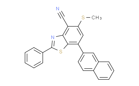 CAS No. 918801-28-2, 5-(Methylthio)-7-(naphthalen-2-yl)-2-phenylbenzo[d]thiazole-4-carbonitrile