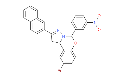 CAS No. 303060-09-5, 9-Bromo-2-(naphthalen-2-yl)-5-(3-nitrophenyl)-5,10b-dihydro-1H-benzo[e]pyrazolo[1,5-c][1,3]oxazine