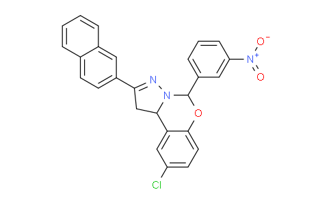 CAS No. 303060-22-2, 9-Chloro-2-(naphthalen-2-yl)-5-(3-nitrophenyl)-5,10b-dihydro-1H-benzo[e]pyrazolo[1,5-c][1,3]oxazine