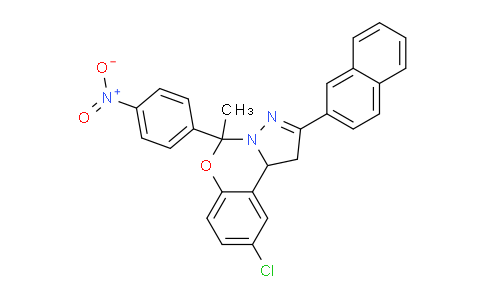 CAS No. 303060-60-8, 9-Chloro-5-methyl-2-(naphthalen-2-yl)-5-(4-nitrophenyl)-5,10b-dihydro-1H-benzo[e]pyrazolo[1,5-c][1,3]oxazine