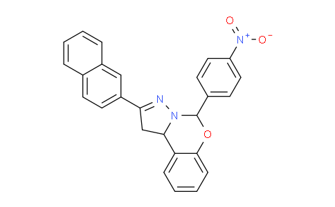 CAS No. 303060-50-6, 2-(Naphthalen-2-yl)-5-(4-nitrophenyl)-5,10b-dihydro-1H-benzo[e]pyrazolo[1,5-c][1,3]oxazine
