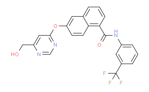 CAS No. 890128-81-1, 6-((6-(Hydroxymethyl)pyrimidin-4-yl)oxy)-N-(3-(trifluoromethyl)phenyl)-1-naphthamide