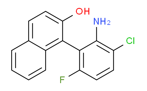 CAS No. 1424386-52-6, 1-(2-Amino-3-chloro-6-fluorophenyl)naphthalen-2-ol