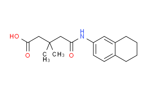 CAS No. 899374-54-0, 3,3-Dimethyl-5-oxo-5-((5,6,7,8-tetrahydronaphthalen-2-yl)amino)pentanoic acid