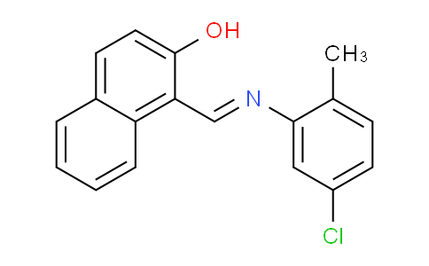 CAS No. 34801-03-1, 1-(((5-Chloro-2-methylphenyl)imino)methyl)naphthalen-2-ol