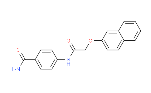 CAS No. 6160-56-1, 4-(2-(Naphthalen-2-yloxy)acetamido)benzamide
