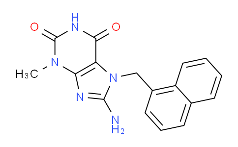 CAS No. 476480-57-6, 8-Amino-3-methyl-7-(naphthalen-1-ylmethyl)-1H-purine-2,6(3H,7H)-dione