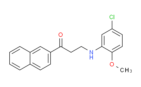 CAS No. 477328-96-4, 3-((5-Chloro-2-methoxyphenyl)amino)-1-(naphthalen-2-yl)propan-1-one
