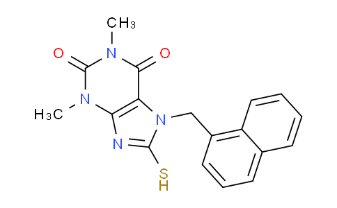 CAS No. 476480-17-8, 8-Mercapto-1,3-dimethyl-7-(naphthalen-1-ylmethyl)-1H-purine-2,6(3H,7H)-dione