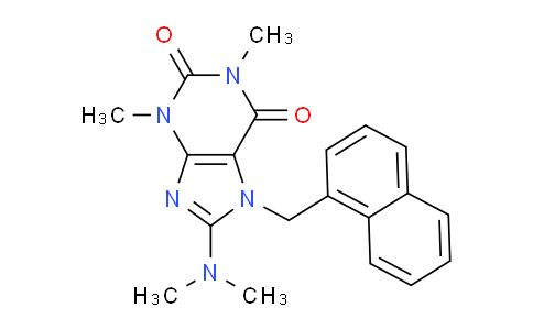 CAS No. 476480-23-6, 8-(Dimethylamino)-1,3-dimethyl-7-(naphthalen-1-ylmethyl)-1H-purine-2,6(3H,7H)-dione