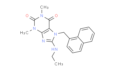 CAS No. 476480-24-7, 8-(Ethylamino)-1,3-dimethyl-7-(naphthalen-1-ylmethyl)-1H-purine-2,6(3H,7H)-dione