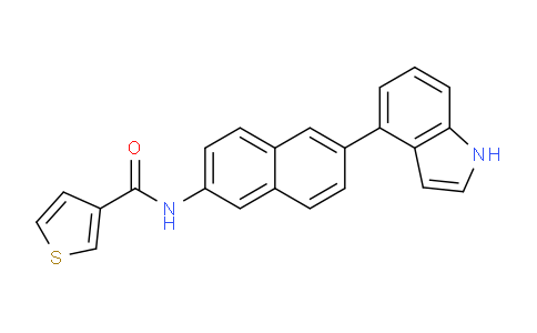 CAS No. 919362-67-7, N-(6-(1H-Indol-4-yl)naphthalen-2-yl)thiophene-3-carboxamide