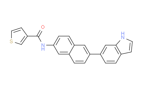 CAS No. 919362-71-3, N-(6-(1H-Indol-6-yl)naphthalen-2-yl)thiophene-3-carboxamide
