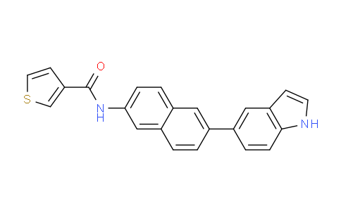 CAS No. 919362-69-9, N-(6-(1H-Indol-5-yl)naphthalen-2-yl)thiophene-3-carboxamide