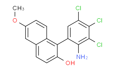 CAS No. 1424386-64-0, 1-(2-Amino-3,4,5-trichlorophenyl)-6-methoxynaphthalen-2-ol