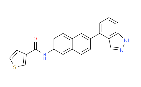 CAS No. 919362-75-7, N-(6-(1H-Indazol-4-yl)naphthalen-2-yl)thiophene-3-carboxamide