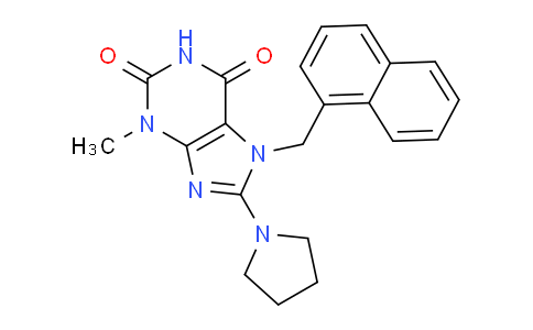 CAS No. 476480-37-2, 3-Methyl-7-(naphthalen-1-ylmethyl)-8-(pyrrolidin-1-yl)-1H-purine-2,6(3H,7H)-dione