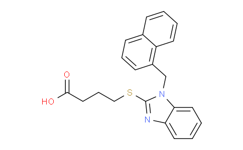 CAS No. 351520-39-3, 4-((1-(Naphthalen-1-ylmethyl)-1H-benzo[d]imidazol-2-yl)thio)butanoic acid