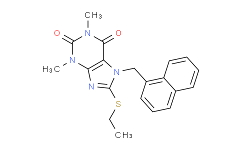 CAS No. 476480-83-8, 8-(Ethylthio)-1,3-dimethyl-7-(naphthalen-1-ylmethyl)-1H-purine-2,6(3H,7H)-dione