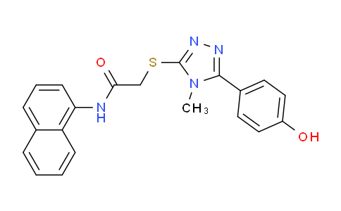 CAS No. 482646-87-7, 2-((5-(4-Hydroxyphenyl)-4-methyl-4H-1,2,4-triazol-3-yl)thio)-N-(naphthalen-1-yl)acetamide