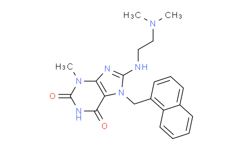 CAS No. 476479-99-9, 8-((2-(Dimethylamino)ethyl)amino)-3-methyl-7-(naphthalen-1-ylmethyl)-1H-purine-2,6(3H,7H)-dione